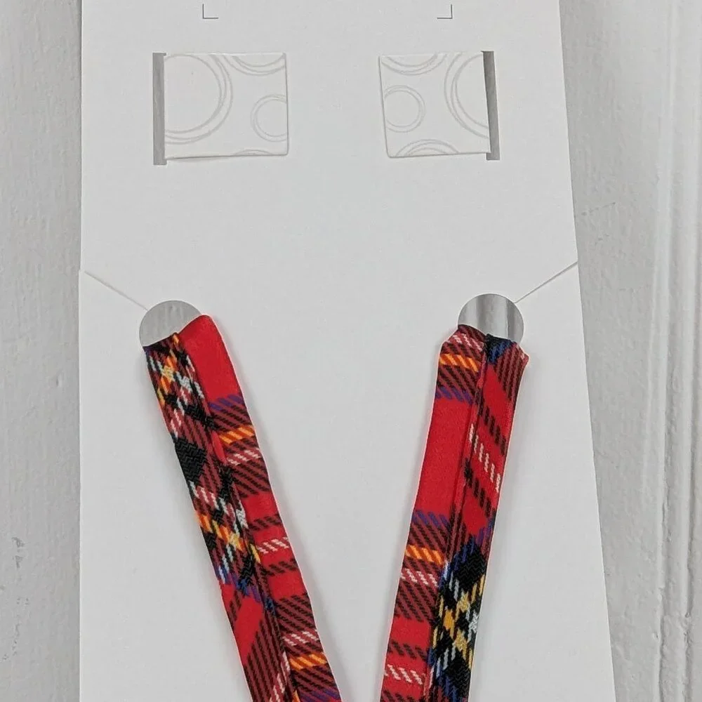 Wonder Nation 2 Piece Set Red Plaid Zip Tie & Pocket Square Kids Ages 3+ New